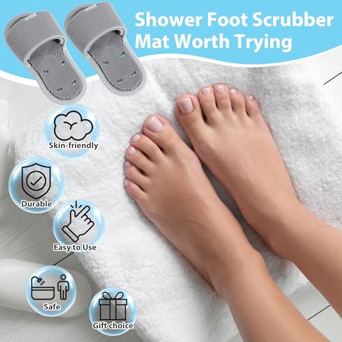 Enhon 2 Pack Shower Foot Scrubber, Silicone Foot Brush Cleaner