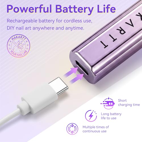 Makartt Handheld Mini UV Nail Lamp Flash Cure for Gel-X Tips & Nail Glue - color: Gradient Purple