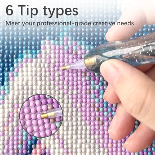 CXJINZE 9 Pcs Plastic 5D Diamond Art Pens Kit with 5 Nibs Stylus Tool,Black - color: Black-9pcs