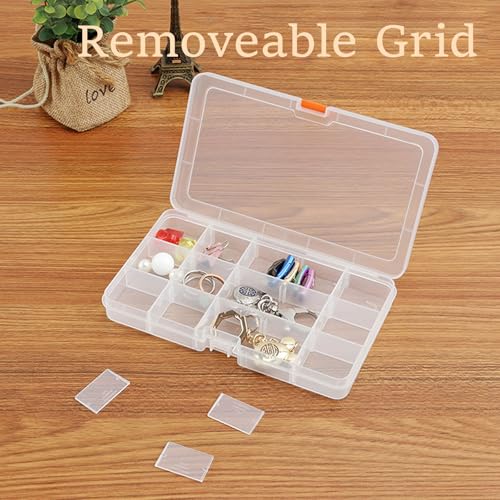 Moon Magpie 2PACK Extra Thick Bead Organizers, Mini Clear Plastic Storage Box Craft Containers for Nail jewelry rhinestones DIY Supply Case - size: 2P-MovableGrid