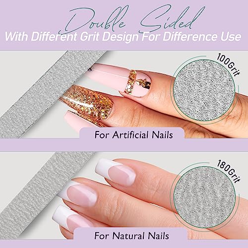 Professional Disposable Zebra Nail Files 100/180 Grit 5" Double Sided Emery Board Manicure Pedicure Tools 100Pcs - size: 100/180 Grit - 100Pcs