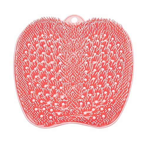 BESKAR XL Larger Shower Foot Scrubber Mat with Non-Slip Suction Cups - color: Pink