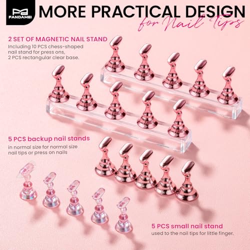 FANDAMEI Press On Nail Stand, 20PCS Nail Stands, Nail Stand For Press Ons - color: Pink