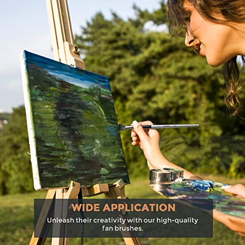 Nicpro 10 PCS Fan Paint Brush Set, Paint Brushes for Acrylic Painting - size: 10PCS - Fan