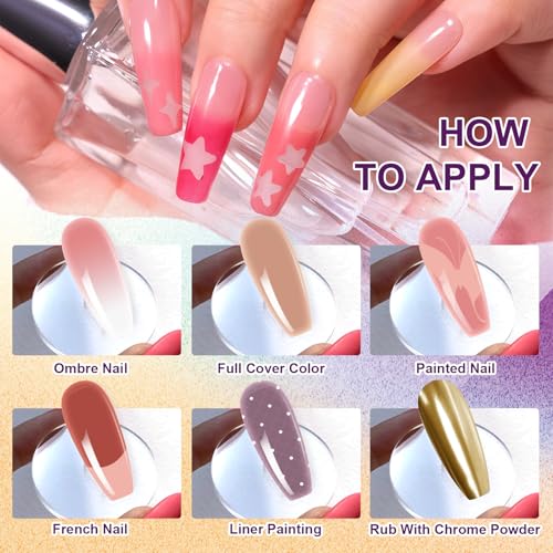 Gradient Painting Gel, 9 Colors Ombre Painted Gel Nail Polish - color: Monet’s Garden