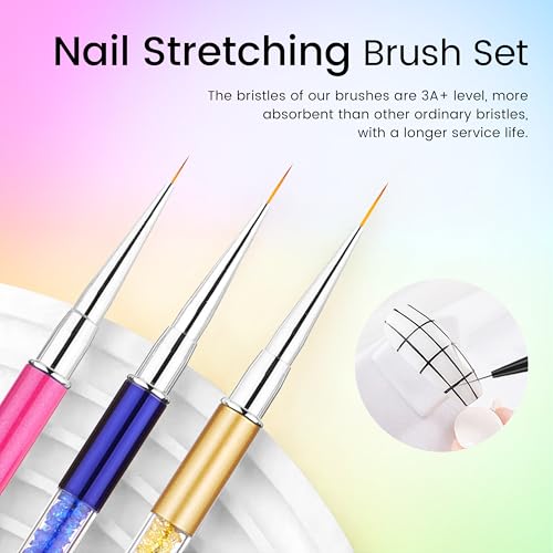 Gel Polishing Nail Liner Brush 5pcs Of Painting Art Nail Liner Brush Outline Beautiful Patterns. - color: 5pcs