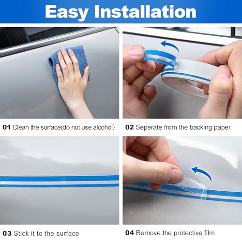 Spurtar Car Pinstripe Tape, 2 Rolls x 32Ft Blue Racing Stripes Automotive - color: blue