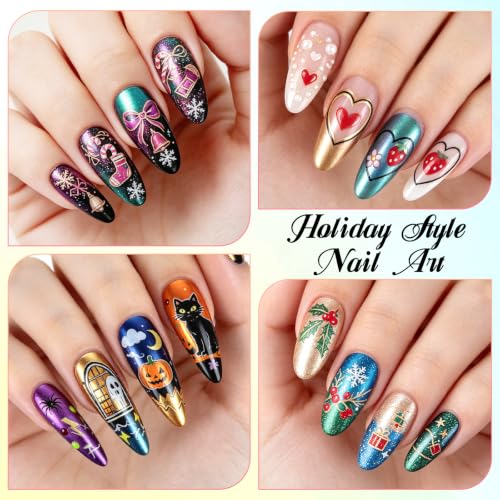 12 Colors Nail Art Pens Set, TOROKOM Nail Art Markers 3D Nail Polish Pens - color: 12 Color-I