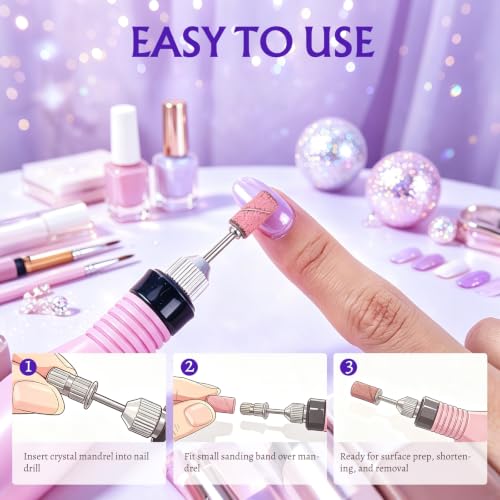 400Pcs Nail Drill Bits Sanding Bands with 2Pcs Mandrel Bit Set - size: 400P