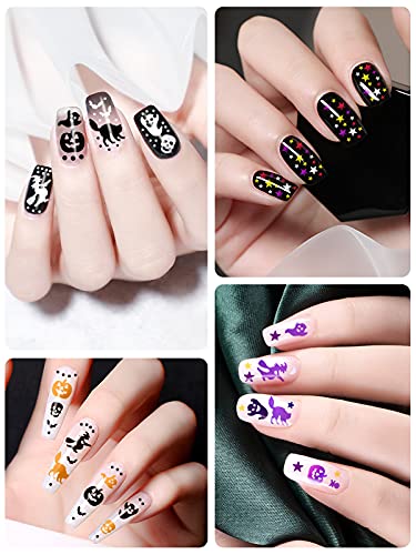 EBANKU Halloween Nail Glitter 2 Boxes Halloween Confetti Pumpkin Witch - color: Halloween - 2P C
