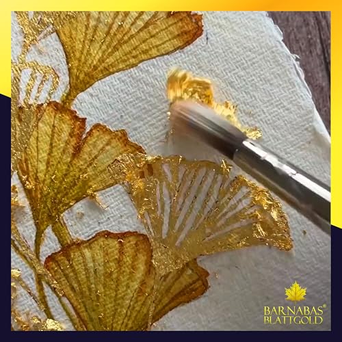 Barnabas 24K Real Gold Leaf Sheets for Crafts - 10-Loose Sheet 3.1inch - color: 24K