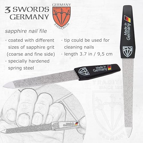 3 Swords Germany – Brand Quality fingernail & toenail Clipper, Manicure, Pedicure Nail Care by with Metal Nail File and case, red Edition - color: Red