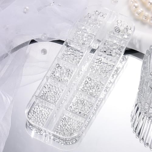 Mixed Sizes Clear Bubble Beads 3D Nail Art Charms Semi-Circular Jewelry - color: Clear