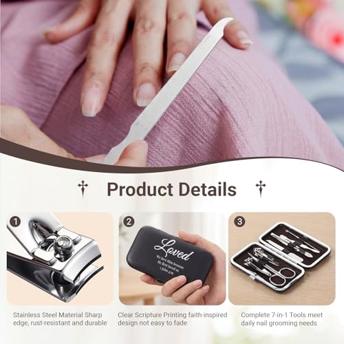 24 Set Christian Gift Bulk, Bible Verse Manicure Set - color: Classic