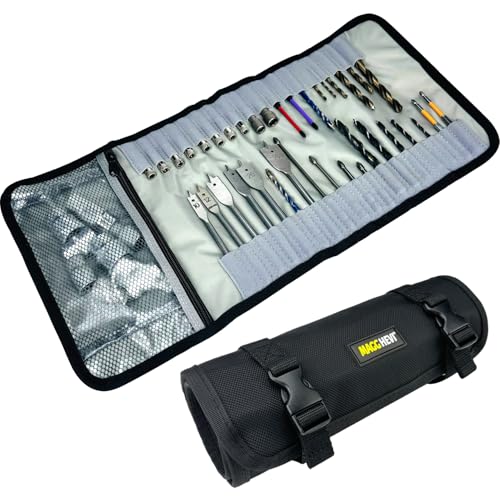 MAGGHEVI Nail & Screw Pouch with Belt Clip, Tools Organizer Pouch Bag with Snap Spring Closure for Men, Electrician, Carpenter, HVAC Tech, Technician, Handy Man, Plumber and Contractor - color: Black