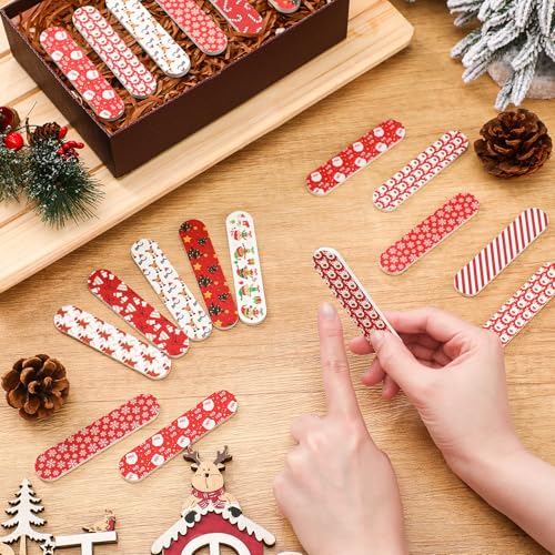 30 Pack Christmas Mini Nail Files Gifts Bulk Christmas Emery Boards - style: Classic