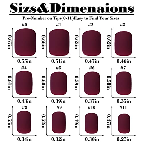 360pc Colored Press on Nails Short Square Fake Acrylic Nails