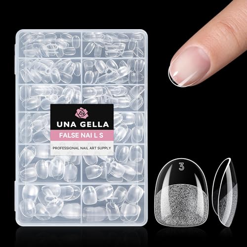 UNA GELLA Extra Short Oval Round Nail Tips 312pcs Short Oval Gel Nail Tips