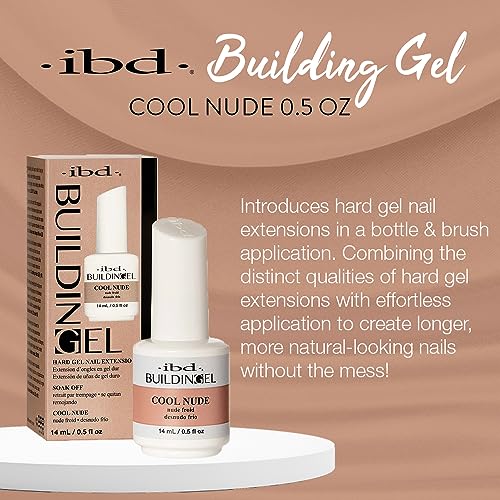 IBD Building Gel, Hard Gel Nail Extension, Cool Nude, Soak-Off, Nail Builder Strengthener, 0.5 fl oz - color: Cool Nude