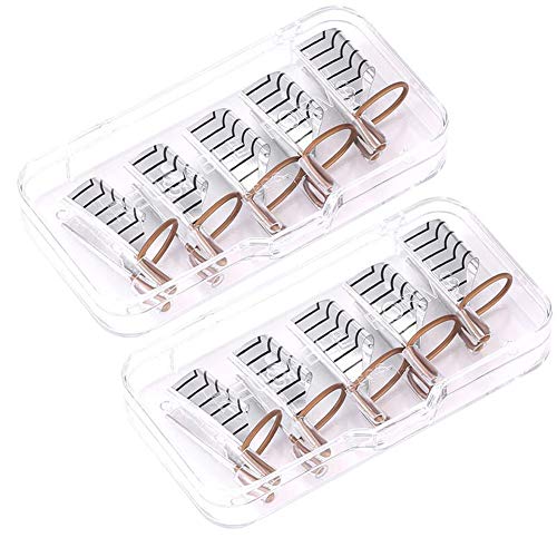 10Pcs Reusable Acrylic & UV Gel Nail Extension Tips & Forms Guide with Protector, French Nail Mold Tips & Storage Box for Manicure Nail Art DIY Tool, Silver