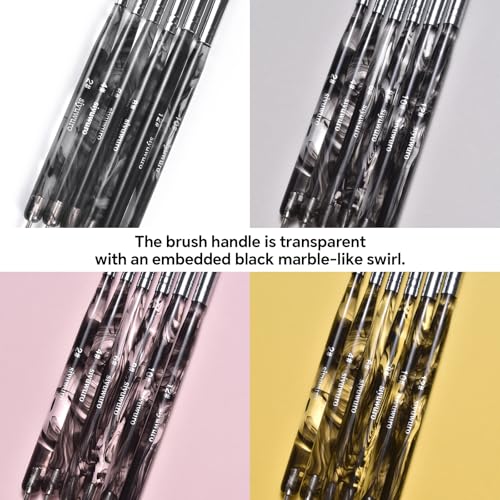 Kolinsky Sable Nail Brush French Nail Brush 2 Way Professional Gel Acrylic Nail Art Brush with Stirring Rod for French Manicure Cuticle Clean Up Nail Art Design Brush (10#) - color: 10#