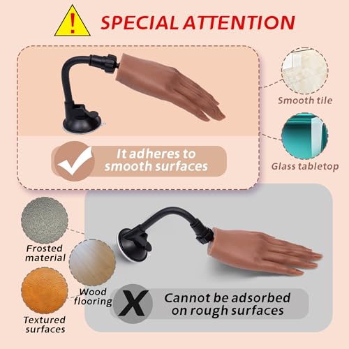 Realistic Silicone Practice Hand for Acrylic Nails, Flex Fingers - color: Color 5