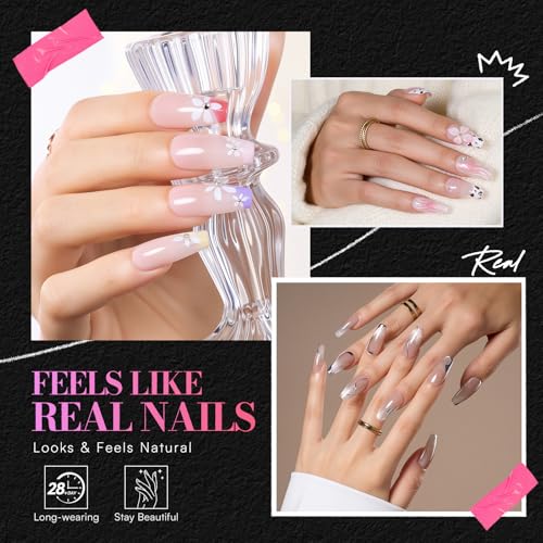 Makartt Coffin Nail Tips: Medium, 240PCS, 15 Sizes, Half Matte, Clear Acrylic, Full Cover Ballerina Press on Nails Extensions Supplies Salon and DIY Extension for Long-Lasting Manicure - size: Medium-Long