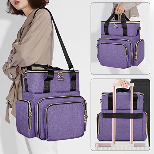 BAFASO 2 Layer Nail Polish Organizer Holds 70 Bottles & Nail Dryer, Purple - color: Purple