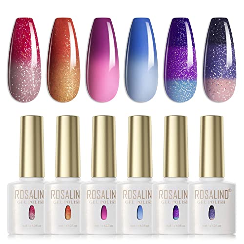 ROSALIND 6 Color Changing Gel Nail Polish, Thermal Gel Polish - color: Color Changing
