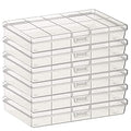 Gebildet 6 pcs Transparent Plastic Storage Case, Accessory Parts Storage Box for Tiny Beads, Herbs, Pills or Small Items - size: 12.6×8.6×1.8cm
