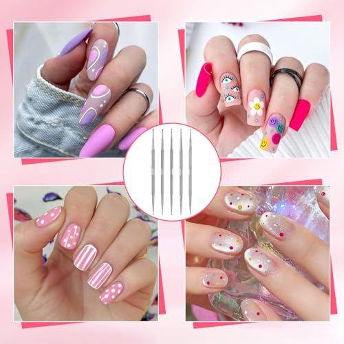 cobee 5 Pcs Nail Dotting Tool, Double-ended Nail Art Tools with Box