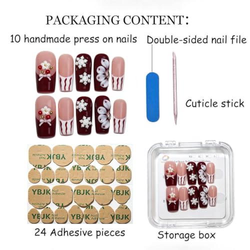 Handmade Medium Taper Square Press On Nails|Reusable &Salon Quality O933, L - color: O933, size: L