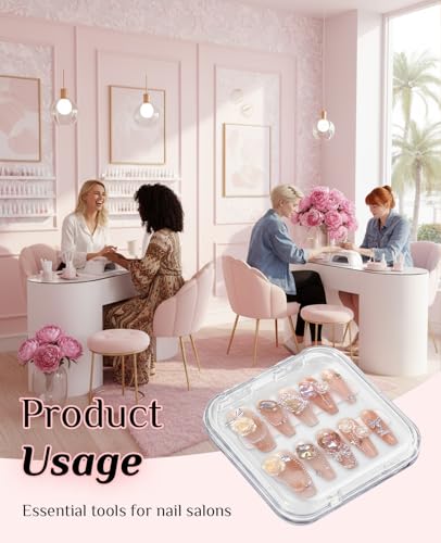 16PCS Press on Nail Boxes, Nail Cases for Press Ons with Adhesive Double Sided Tape