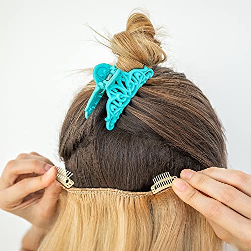 WILLBOND 30 Pcs Wig Clips Hair Extensions, 9-Teeth 32 Mm, Beige - color: Beige