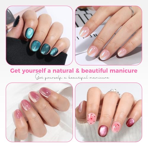 UNA GELLA Extra Short Oval Round Nail Tips 312pcs Short Oval Gel Nail Tips