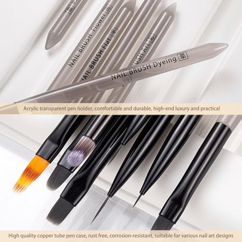 Ombre Nail Brush (Oblique), Gradient Nail Art Brushes, Gel Nail Polish Brush, Nail Art Design Painting Tools for Salon & Home, Nail Artists & DIY Enthusiasts - color: Angled Ombre Brush