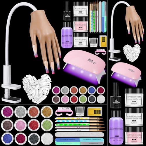 Practice Nail Hand with Acrylic Nail Kit for Beginners Practice Extensions - color: White- Silicone Nail Hand Kit