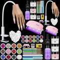 Practice Nail Hand with Acrylic Nail Kit for Beginners Practice Extensions - color: White- Silicone Nail Hand Kit