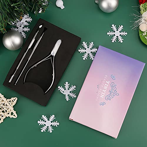 YINYIN Cuticle Trimmer with Pusher and Cutter,Silver - color: Silver