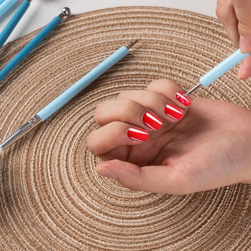 Dotting Tools, Silicone Clay Sculpting Tool, Ceramic Clay Ball Stylus Dot Painting Tools, Pottery Embossing Tool for Rock, Nail, Blending, Drawing, Modeling