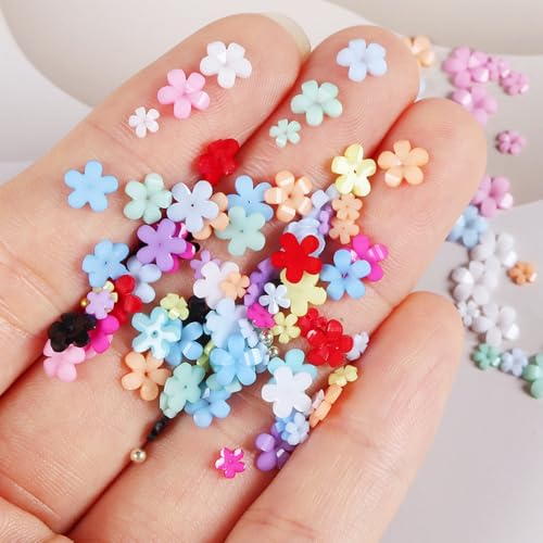 1 Box 12 Color Flower Nail Charms 3D Resin Floral Nail Charm Gold Silver Pearl Beads Nail Jewels Colorful Spring Valentine's Day Petal Nail Art Supplies for Women Girls DIY Acrylic Nail 12 Grids - color: YHN30