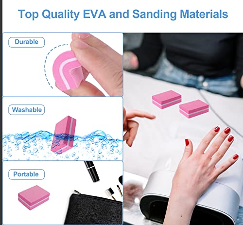 Nail Buffers (50 Pack), Mini Buffer Block Nail File for Acrylic Nails and Natural Nails, 100/180 Grit Nail Buffer Block Bulk Buffing Blocks for Nail Buff Professional Manicure File Blocks Set Pink - size: 50 Pcs Mini 100/180 Grit Pink/White