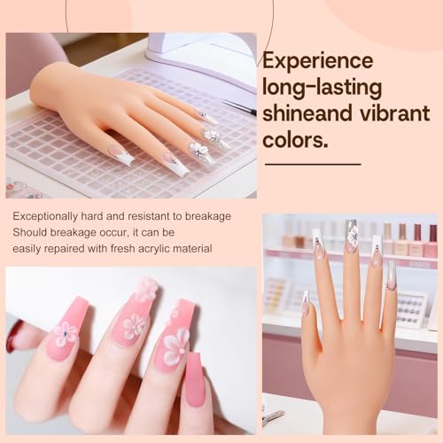 Acrylic Nail Kit for Beginners with UV Light and Drill, Silver