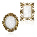 2Pcs Gold Vintage Nail Art Palette, Manicure Mixing Display Holder Board