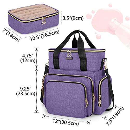 BAFASO 2 Layer Nail Polish Organizer Holds 70 Bottles & Nail Dryer, Purple - color: Purple