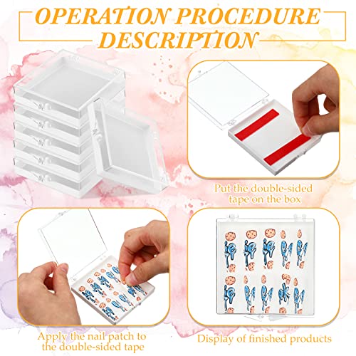 Landhoow 15 Pcs Press on Nail Box, Acrylic Display Case,White - color: White
