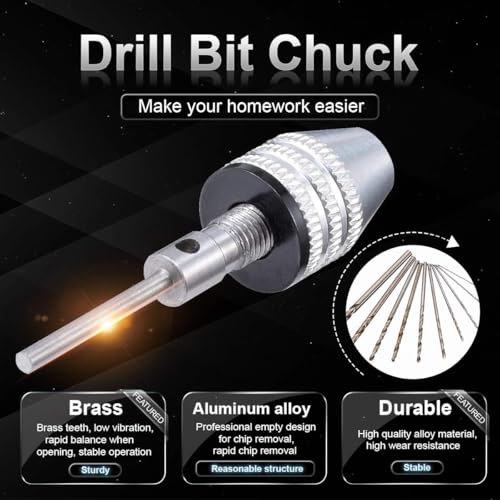 Hanboost 2.35mm Drill Chuck Quick Change Adapter for S2 Rotary Tool, 0.3-3.4mm Capacity Collet for Electric Grinder and Nail Machine, Precision Crafting Accessory for DIY Makers & Craftsmen