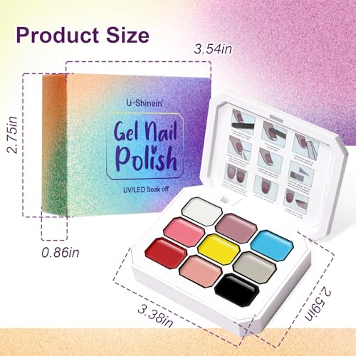 Gradient Painting Gel, 9 Colors Ombre Gel Nail Polish Oil - color: Artistic Inspiration