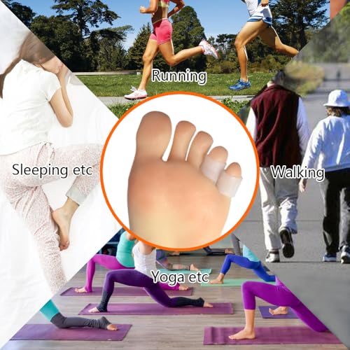 Hoogoo 10 Pack Pinky Toe Sleeves Protectors, Toe Covers, Protect Toe from Rubbing, Ingrown Toenails, Corns, Blisters, Hammer Toes and Other Painful Toe Problems - color: White