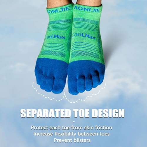 Toe Socks Cool-max Running Socks for Men Women 3 Pairs Athletic Breathable Five Finger Socks - color: E4837-multicolor-3pcs, size: Small